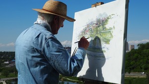 Une personne en train de peindre, illustrant l'art-thérapie